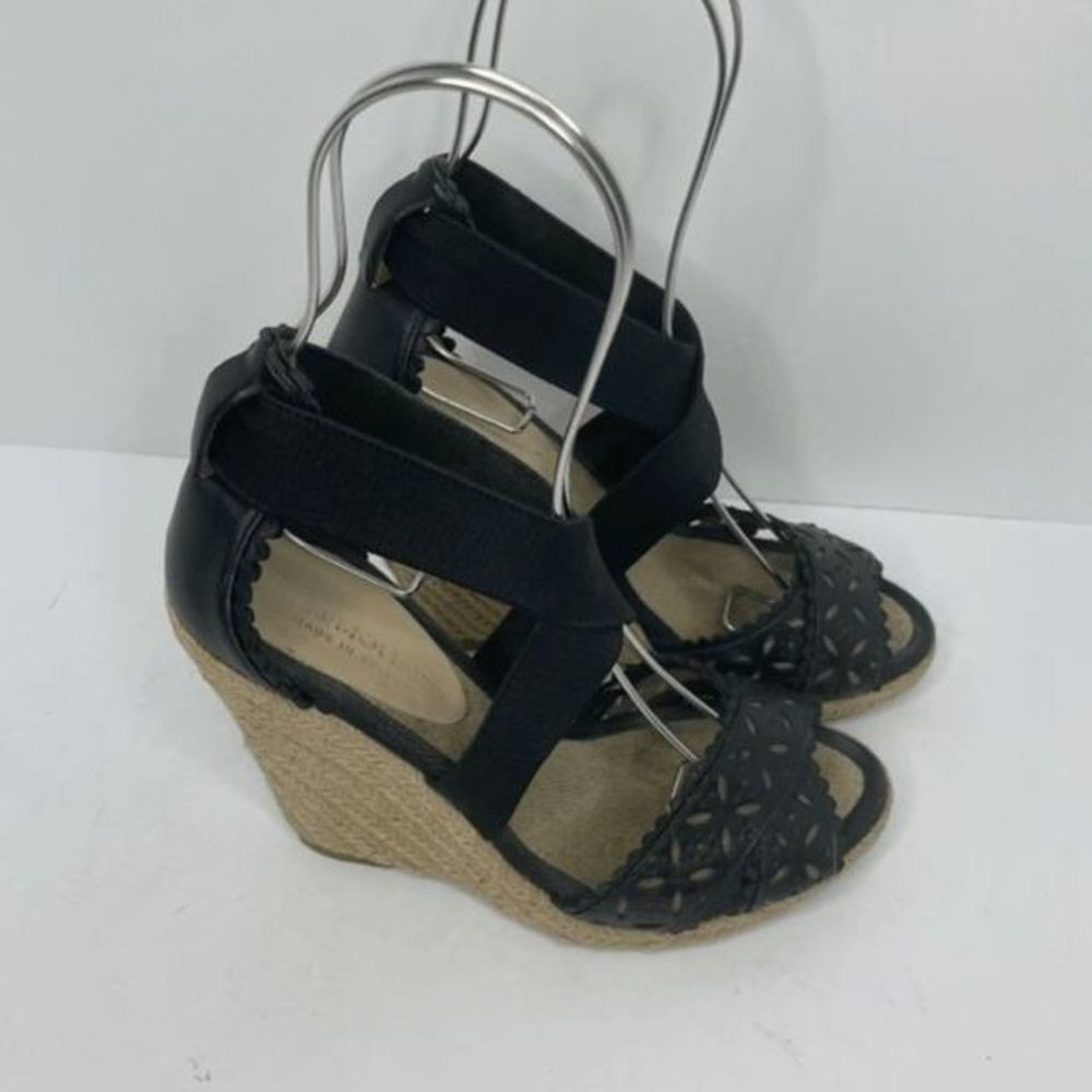 Club Monaco Black Wedge Sandals 36.5 6.5